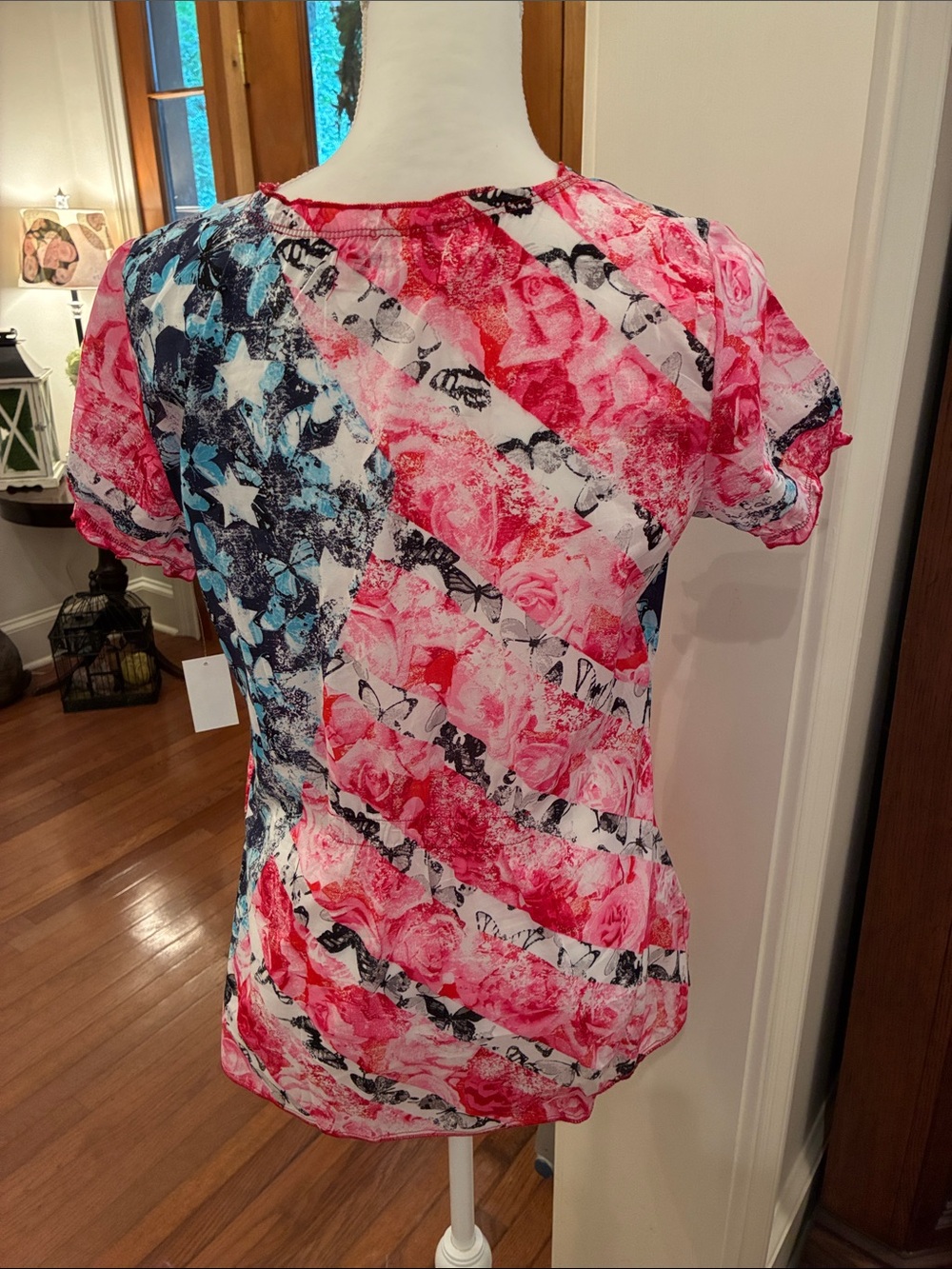 Koi Scrub Tops (3)  Pinks/Purple. Feminine, Boho gathered fit. NWT S - Picture 4 of 8